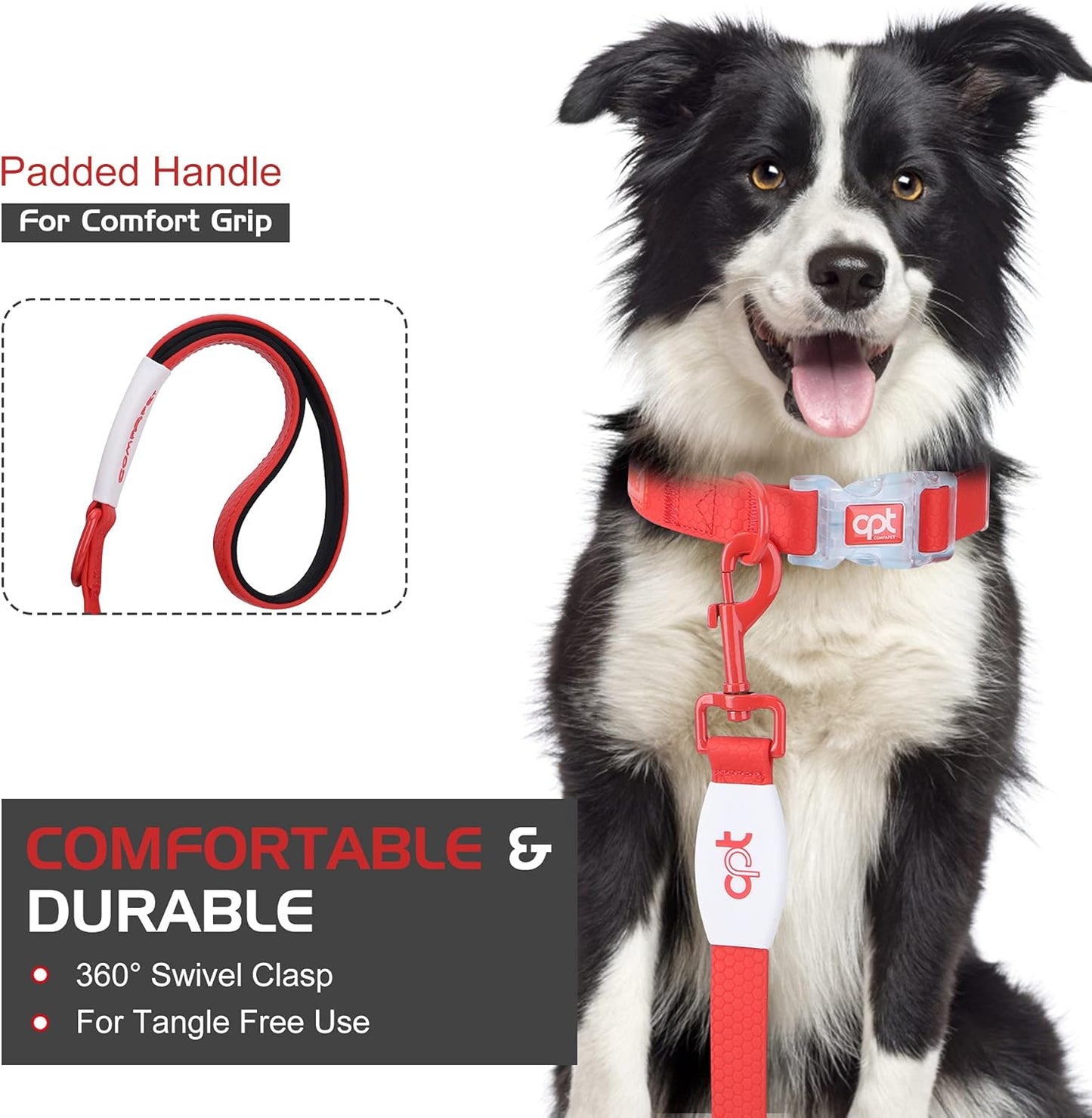 5Ft Waterproof Dog Leash Durable PVC Rope, Dog Lead Leash for Large,Medium,Small Dogs, Dog Leash for Walking, Running (Red)